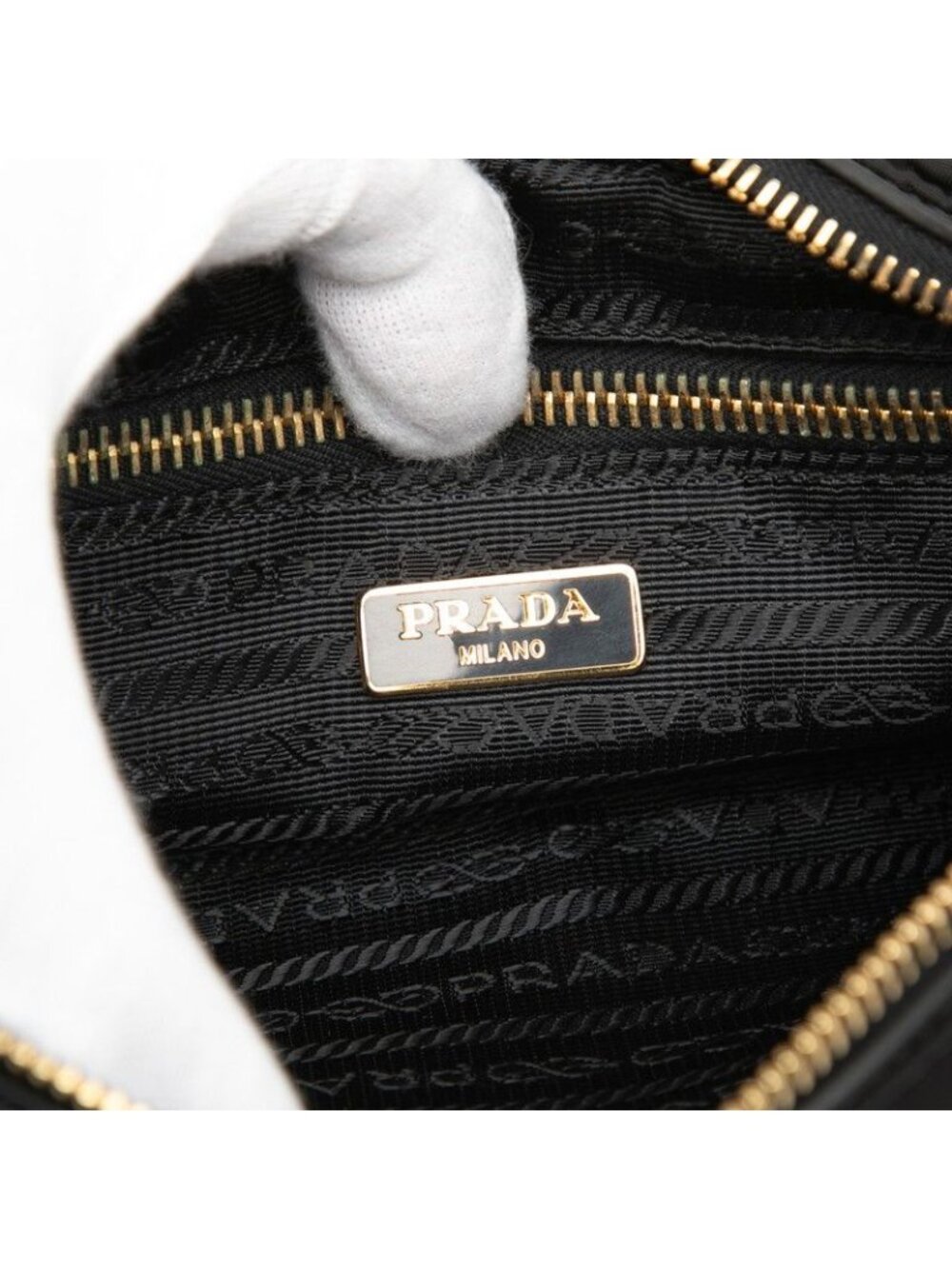 Prada Crossbody Shoulder Bag Black Nylon Leather - Picture 5 of 5